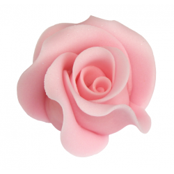 Róża cukrowa kwiat dekoracja na tort różowy 1 szt